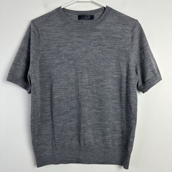 G/Fore Womens Gray Crewneck Merino Wool Sweater Sz Medium Preppy Golf - Picture 1 of 6